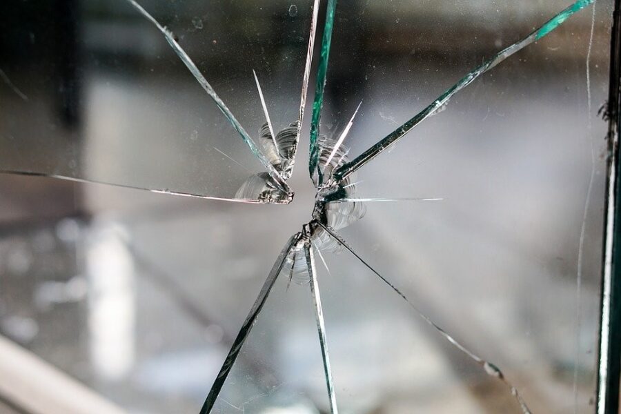 A cracked Glass Window
