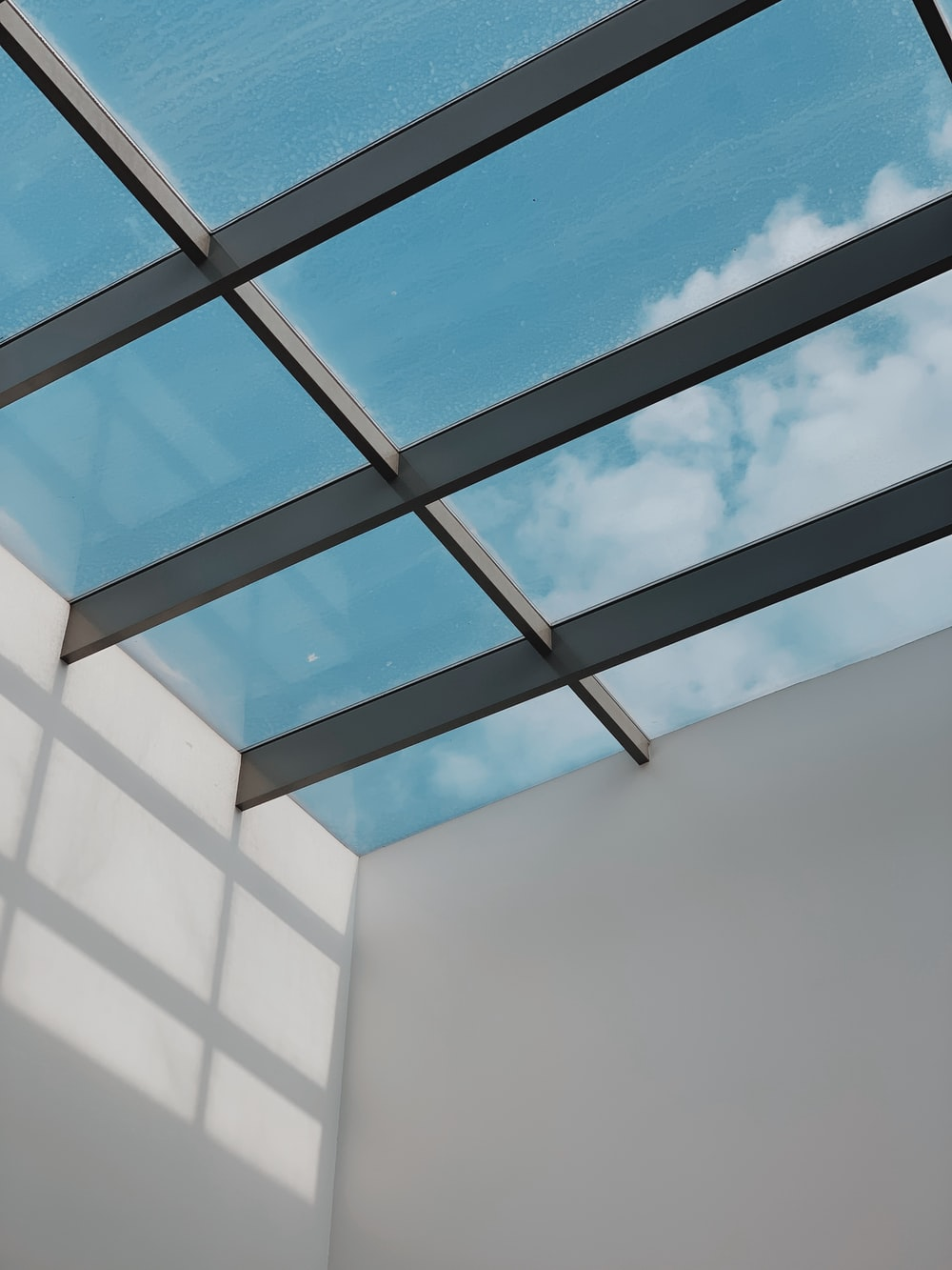A skylight made of tempered glass
