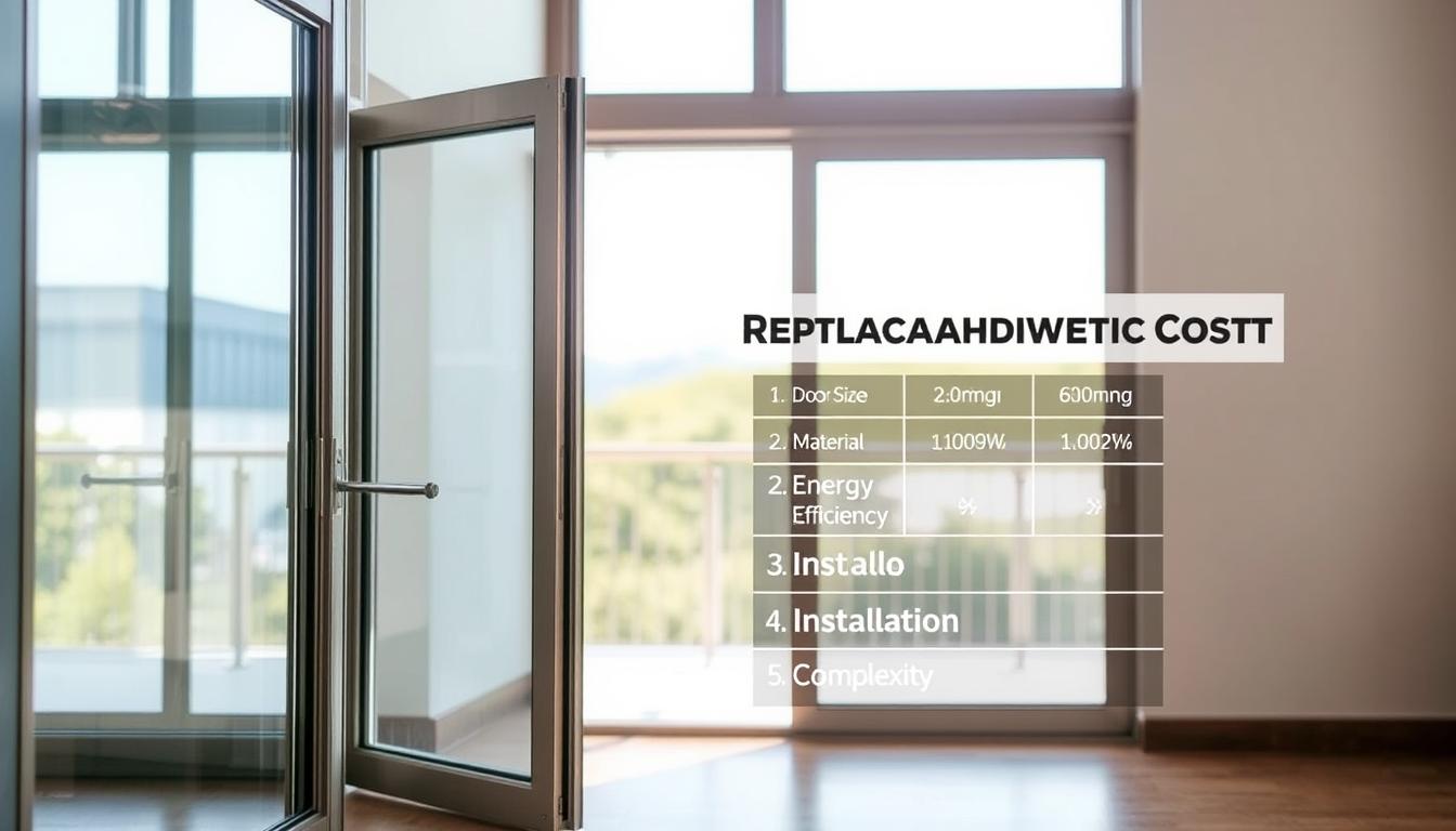 nterior view showing a newly installed sliding glass door next to a large window and closed double doors, illustrating a clean and finished result typical of professional sliding door replacement.