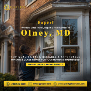 Olney MD shopping center storefront glass repair