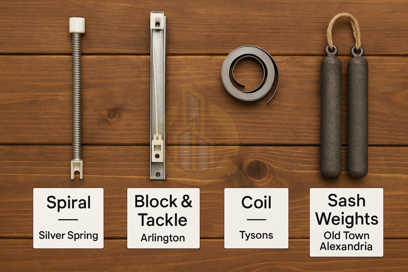 DMV-specific window balance spring types with neighborhood examples