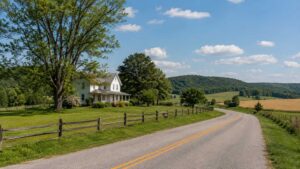 Rural farmhouse landscape representing Barnesville, MD