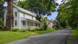 Historic village street scene representing Boyds, MD