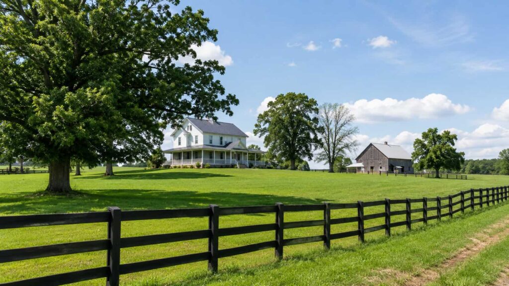 Rural farmhouse landscape representing Dickerson, MD