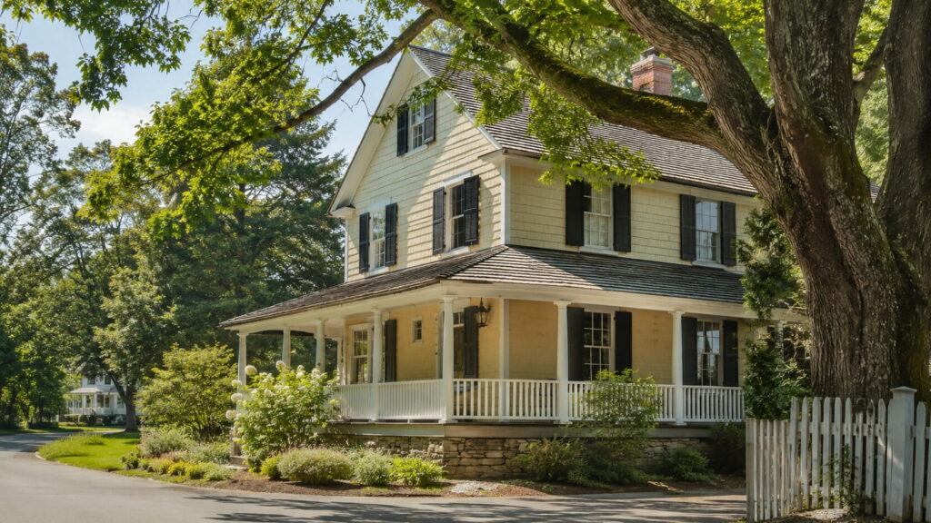 Residential street scene representing Laytonsville, MD