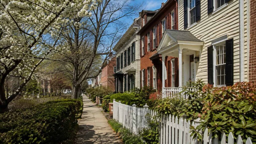 Historic Main Street streetscape representing Laurel, MD